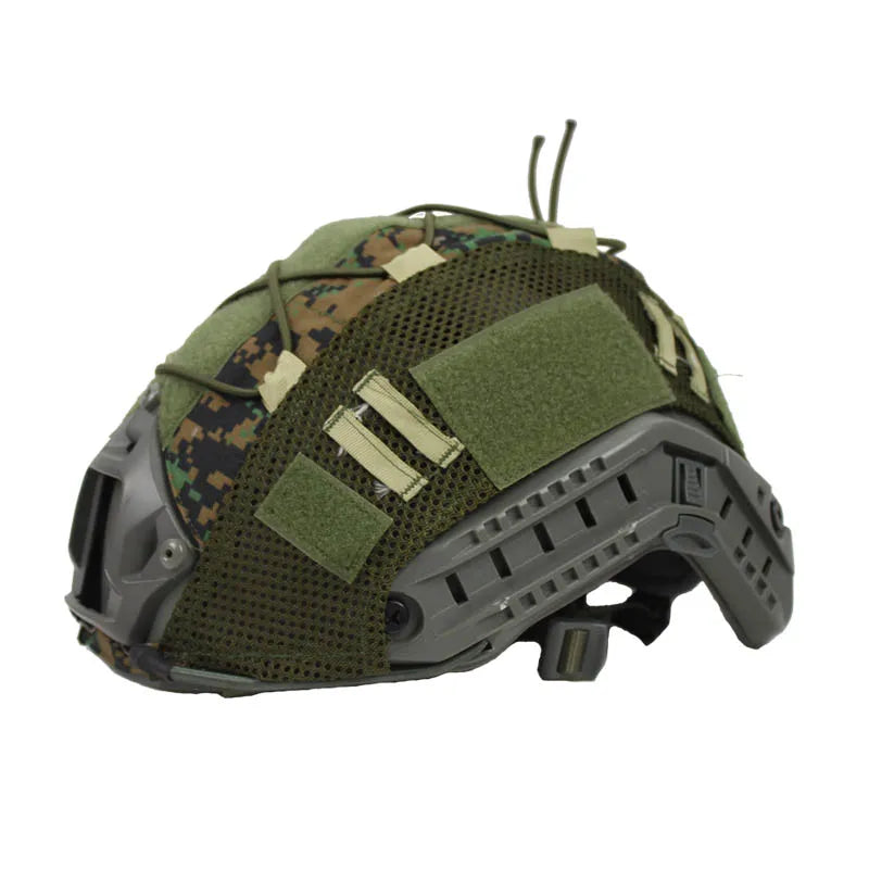 Tactical helmet cover for FAST helmets, adding an extra layer of protection and stealth for military gear