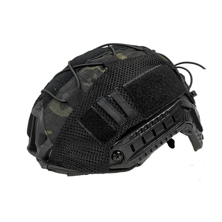 Desert tan tactical helmet cover for FAST helmets, essential military gear for demanding outdoor sports