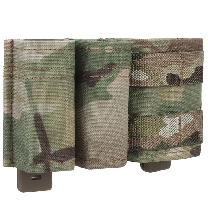 Tactical mag pouch, double stack, black nylon, designed for rapid reload of 9mm and 5.56 rounds