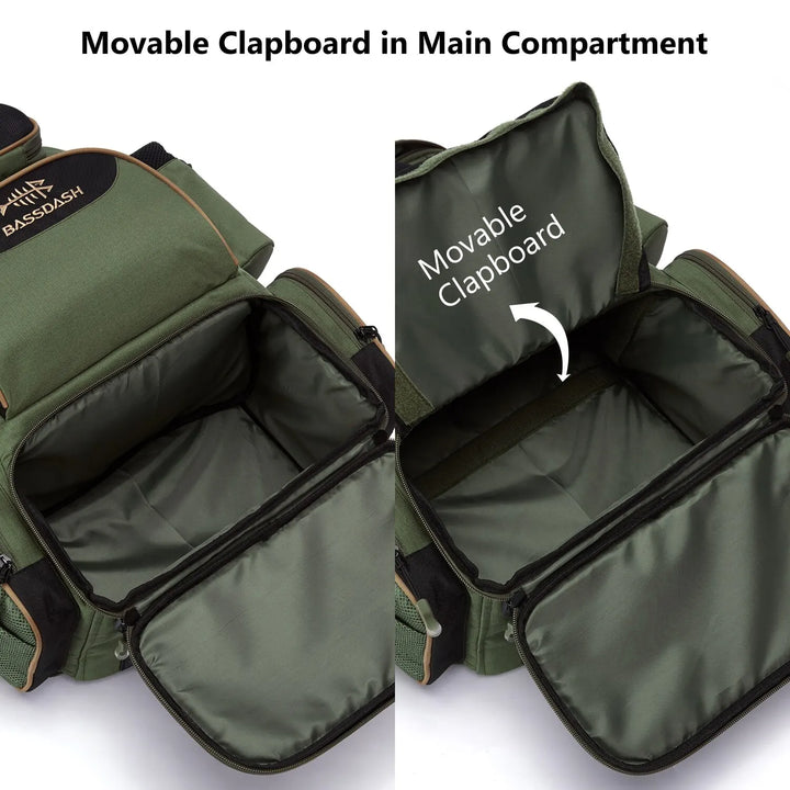 Angler's tactical fishing backpack, waterproof, ideal for tackle, outdoor equipment, and camping
