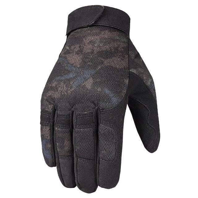 Full finger gloves laid flat, showcasing robust design for military, hiking, hunting, and all outdoor activities.