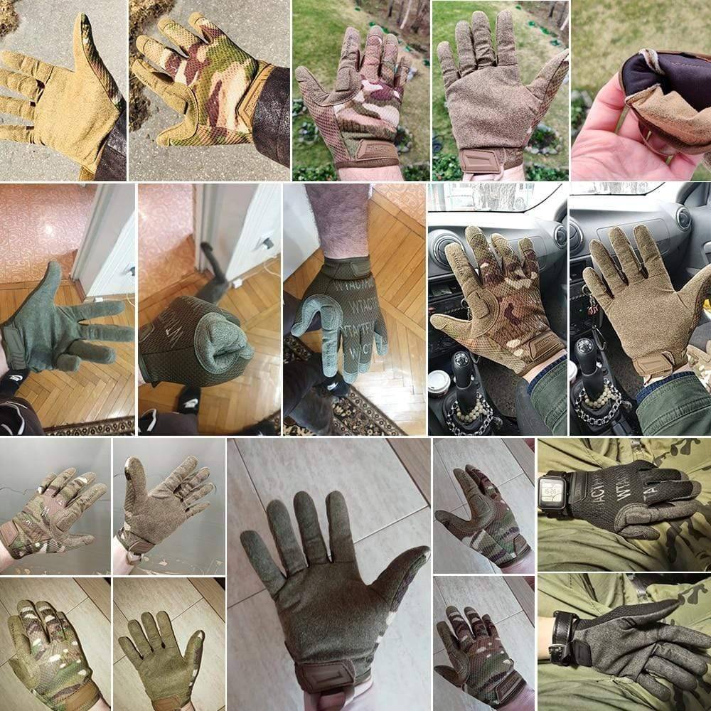 Close-up of hiking gloves with reinforced knuckles, ideal protective gear for camping and tactical use.