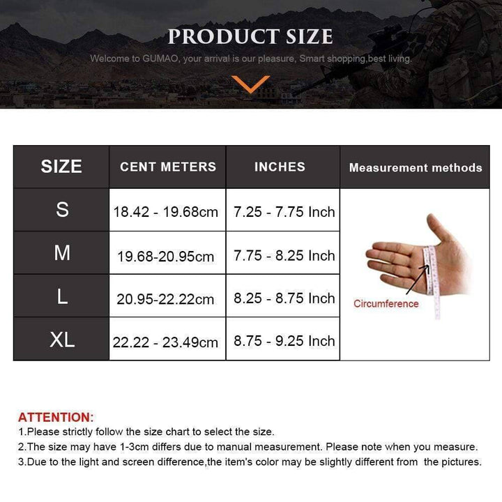 Model wearing black tactical gloves, demonstrating full finger coverage and flexibility for outdoor gear.
