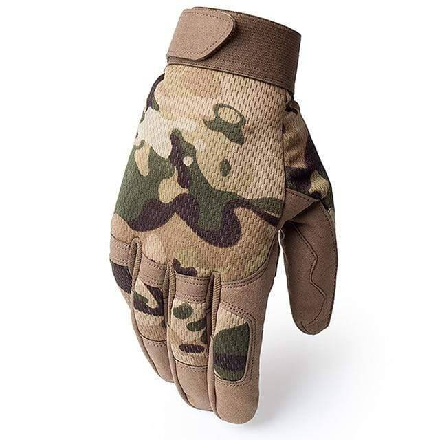 Durable full finger gloves in coyote brown, designed for military, hunting, and rugged outdoor and work environments.