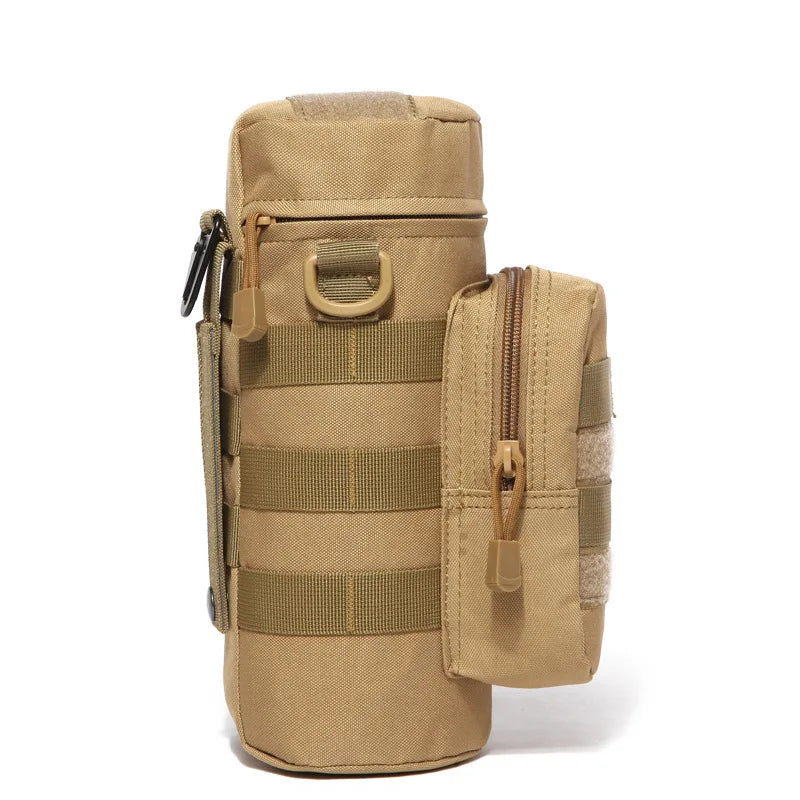 MOLLE compatible tactical insulated water bottle pouch, essential gear for any outdoor enthusiast.