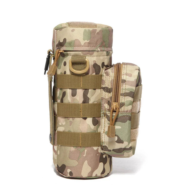 Empty tactical insulated water bottle pouch, showcasing its compact design and lightweight nature.