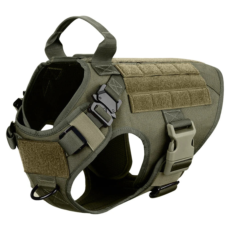 Molle compatible tactical dog harness, black, for carrying gear