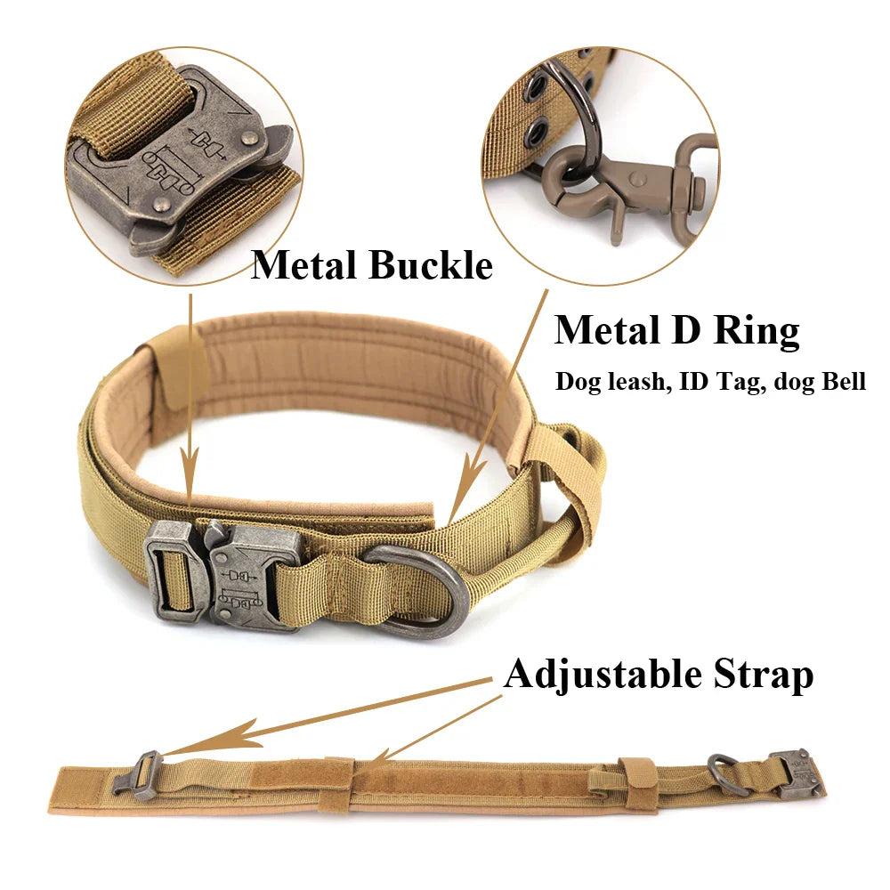 Adjustable tactical dog harness for large dogs, olive green, side view
