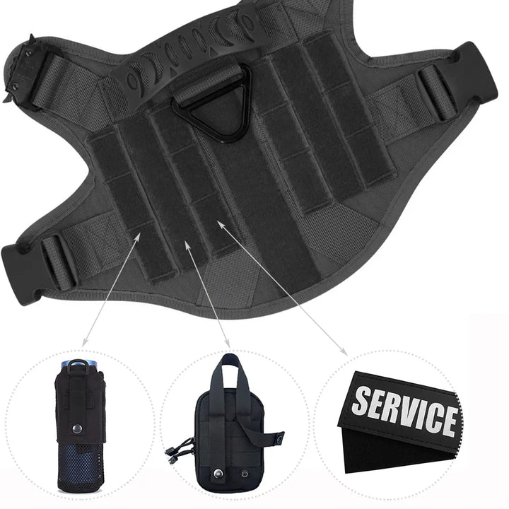 Dog harness for outdoor adventures, coyote brown, showing adjustable straps