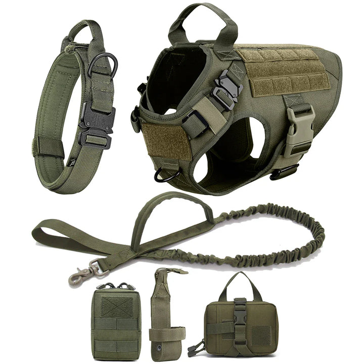 Tactical no-pull dog harness, gray, preventing pulling during walks
