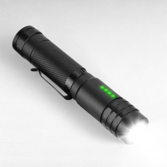 Tactical Pocket Flashlight 2000LM, durable aluminum body, ideal for outdoor camping and emergencies.