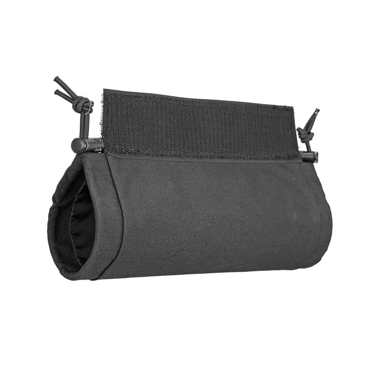 Water-resistant tactical MOLLE Pouch for first aid, shown attached to a backpack.