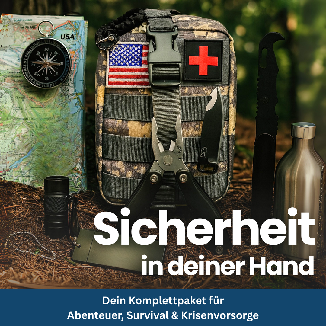 Durable tactical survival kit, showcasing its build quality for extreme outdoor and emergency conditions