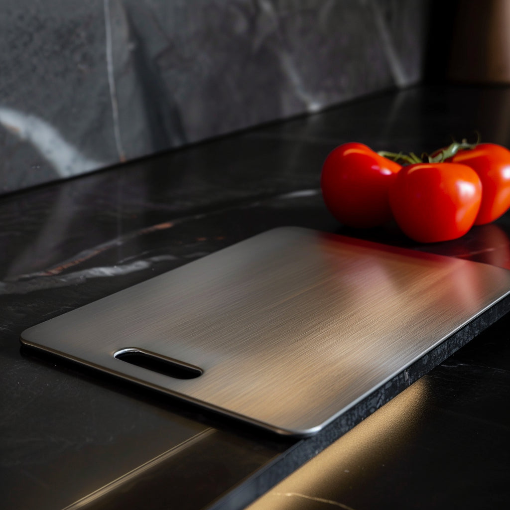 "Tagliere antibatterico sicuro e resistente, superficie non porosa, facile da pulire, gentile con i coltelli, uso in cucina."