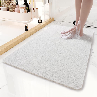 "Tappetino doccia antiscivolo blu con texture tipo loofah, rapida asciugatura, sicuro e resistente alla muffa per bagno"