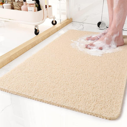 "Tappetino doccia antiscivolo blu con texture tipo loofah, rapida asciugatura, sicuro e resistente alla muffa per bagno"