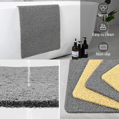 "Tappetino doccia antiscivolo blu con texture tipo loofah, rapida asciugatura, sicuro e resistente alla muffa per bagno"
