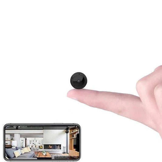 "Telecamera mini HD 1080P con Wi-Fi, design compatto, visione notturna con LED infrarossi, angolo di visione 150°"