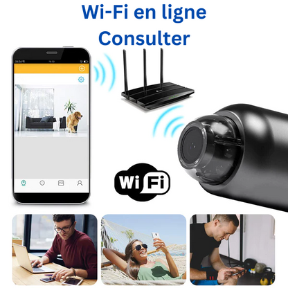 "Telecamera sicurezza Full HD, visione notturna, design compatto, obiettivo 160°, ideale casa e ufficio, controllo remoto."