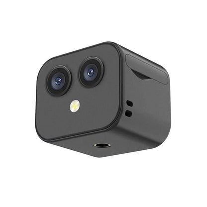 "Telecamera Wi-Fi 4K con doppia fotocamera, obiettivo grandangolare, colore nero, design magnetico, senza fili"