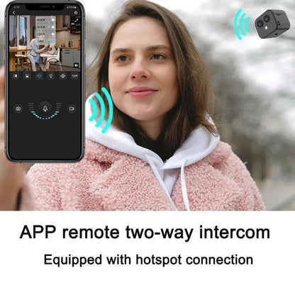"Telecamera Wi-Fi 4K con doppia fotocamera, obiettivo grandangolare, colore nero, design magnetico, senza fili"