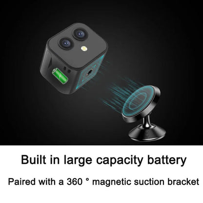"Telecamera Wi-Fi 4K con doppia fotocamera, obiettivo grandangolare, colore nero, design magnetico, senza fili"