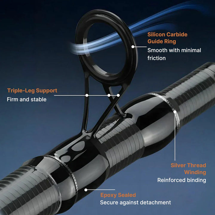 Portable telescopic carbon fiber fishing rod in a carrying case, ideal for travel and angling adventures