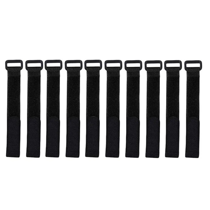 Product shot of the 10-piece fishing rod tie strap set, essential fishing gear organizer