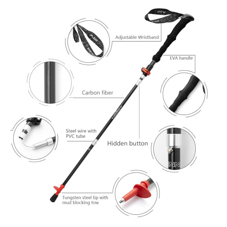 TrailMate compact aluminum trekking pole folded, perfect for easy transport and outdoor adventures