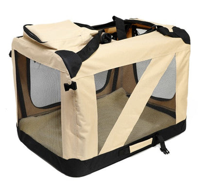 "Trasportino di lusso imbottito per gatti e cani, design pieghevole, ventilazione ottimale, colore grigio elegante, esterno r