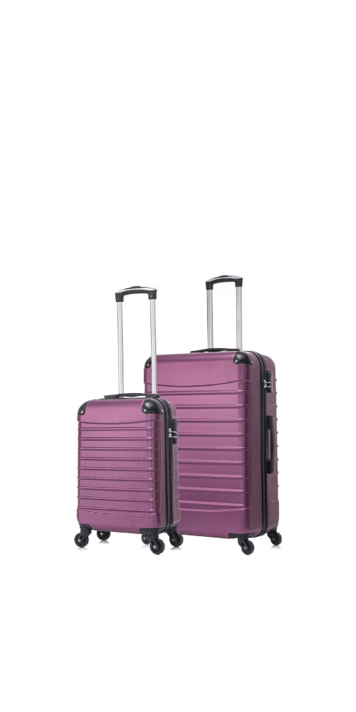 Traveler's 2-piece hardshell luggage set in rich bordeaux, perfect for durable vacation travel.
