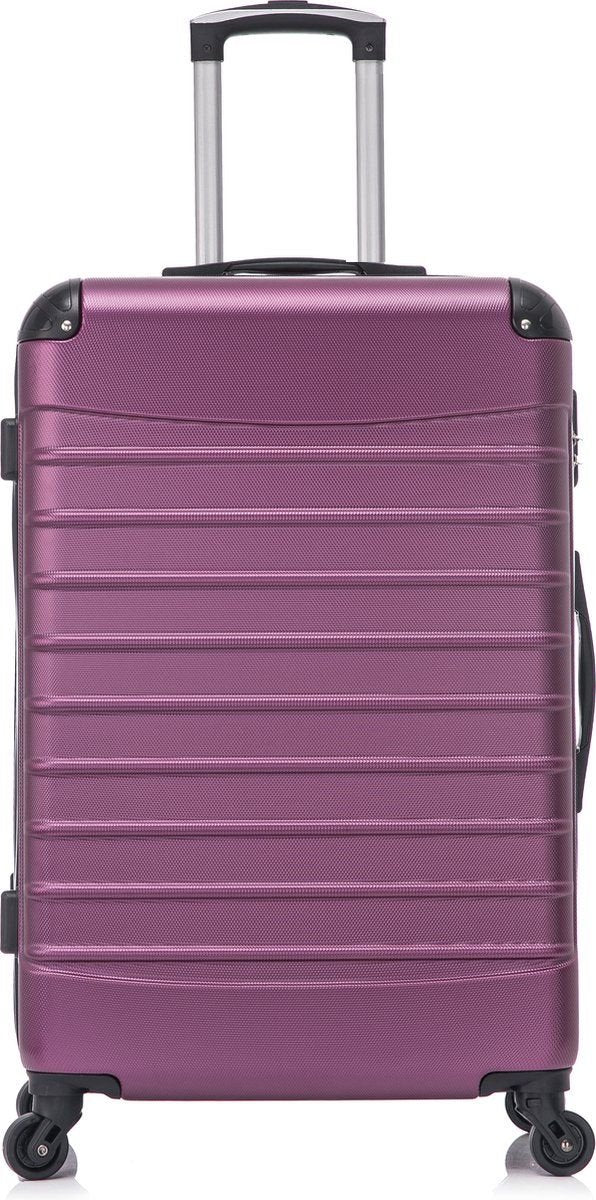 Elegant bordeaux 2-piece hardshell suitcase set with rolling spinner wheels for easy travel.