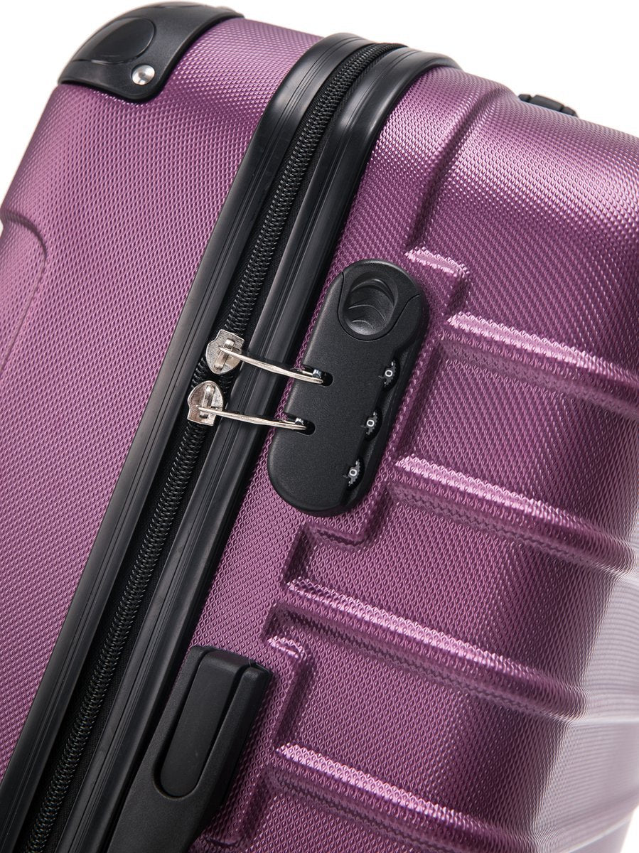 Bordeaux 2-piece hardshell spinner luggage set, including carry-on and checked bags for travel.