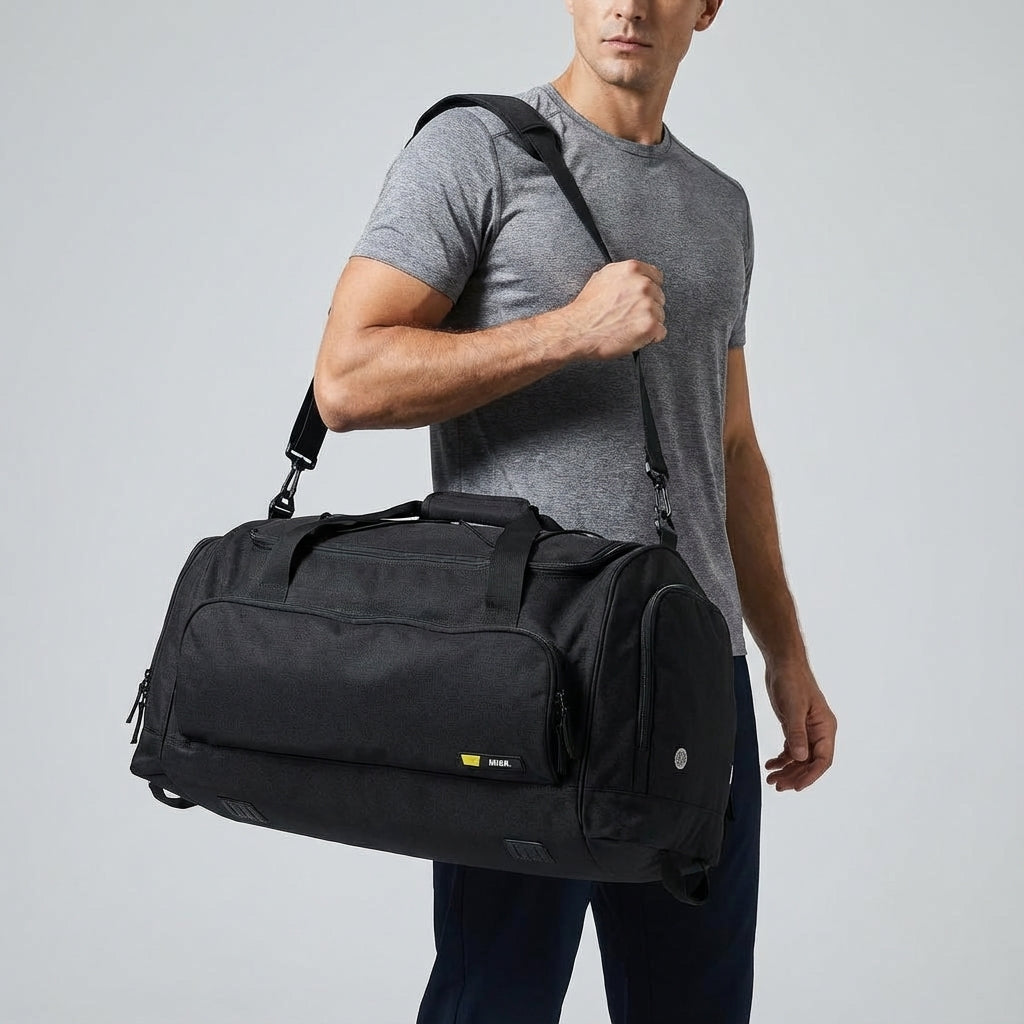 Spacious TravelPort duffel bag featuring a dedicated shoe compartment, perfect for gym or weekend trips.