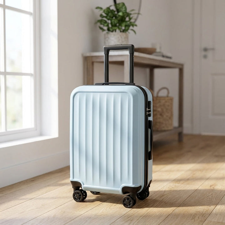 Traveon unisex durable ribbed hardshell spinner suitcase with secure lock, ideal for travel.