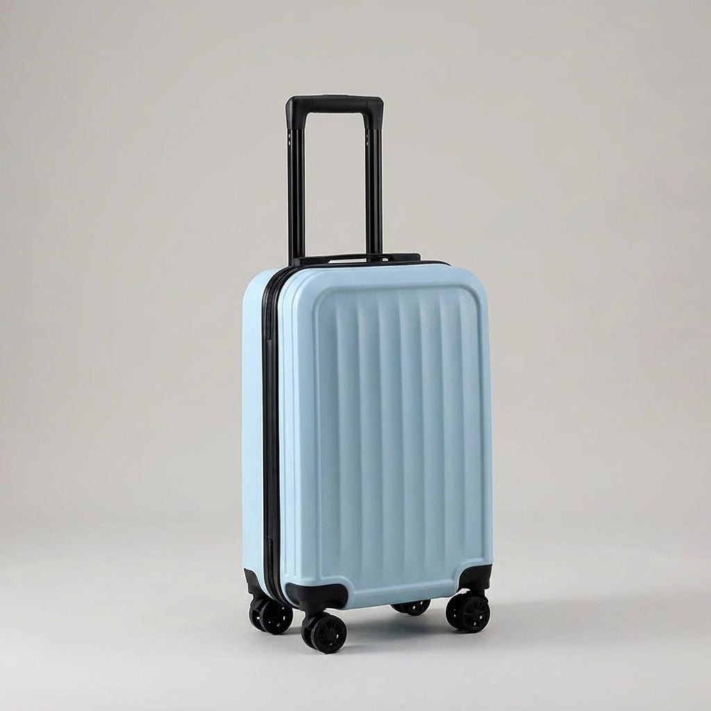 Black ribbed hardshell spinner luggage by Traveon with secure lock, durable for unisex travel.