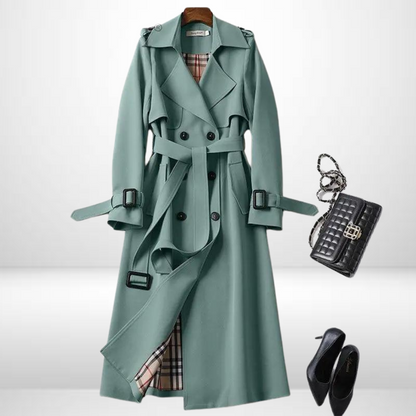 Trench da donna in cotone beige, design elegante e versatile, disponibile in colori classici. Stile raffinato e caldo.