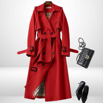 Trench da donna in cotone beige, design elegante e versatile, disponibile in colori classici. Stile raffinato e caldo.