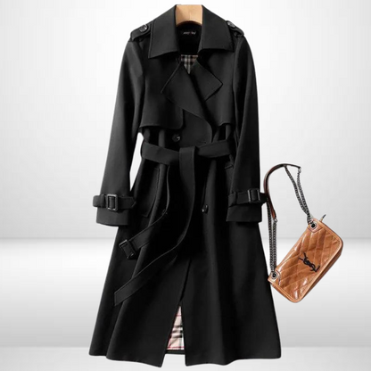 Trench da donna in cotone beige, design elegante e versatile, disponibile in colori classici. Stile raffinato e caldo.