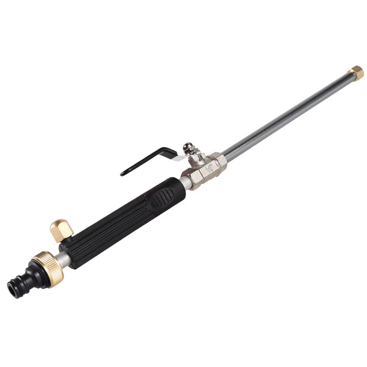 Turbo pressure washer attached to a garden hose, ideal for outdoor cleaning & car wash detailing