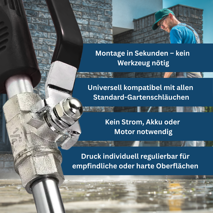 Powerful turbo pressure washer nozzle, designed for effective outdoor cleaning with a garden hose