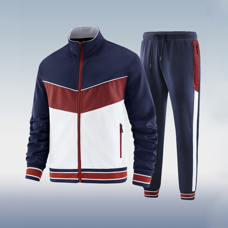 "Tuta da Uomo Elite nero e bianco, design moderno, vestibilità comoda, stile casual per allenamento o tempo libero."