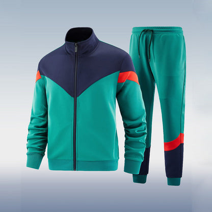 "Tuta da Uomo Elite nero e bianco, design moderno, vestibilità comoda, stile casual per allenamento o tempo libero."