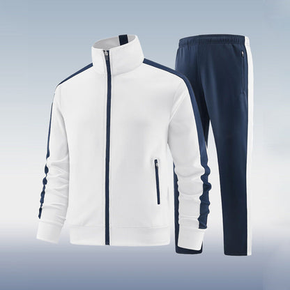 "Tuta da Uomo Elite nero e bianco, design moderno, vestibilità comoda, stile casual per allenamento o tempo libero."