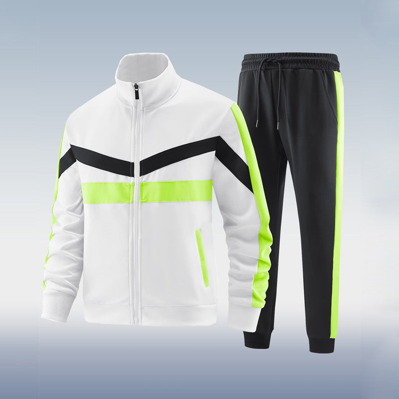 "Tuta da Uomo Elite nero e bianco, design moderno, vestibilità comoda, stile casual per allenamento o tempo libero."