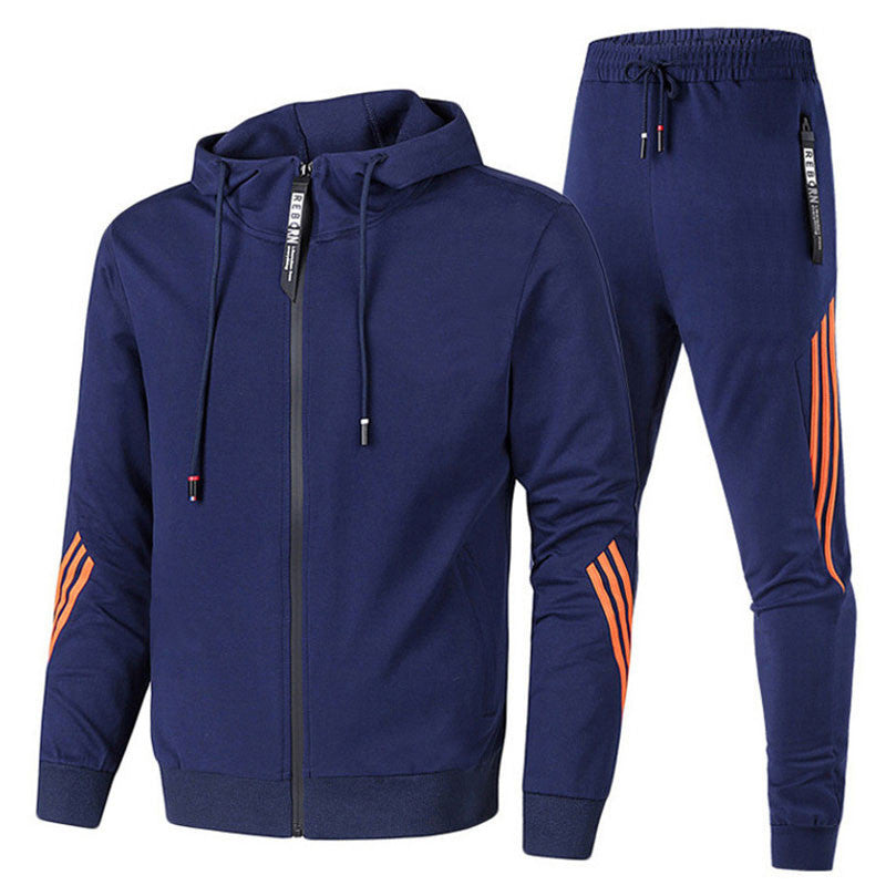 "Tuta sportiva uomo in misto lana grigia, design elegante con elastico in vita e polsini, adatta per allenamento e tempo libe