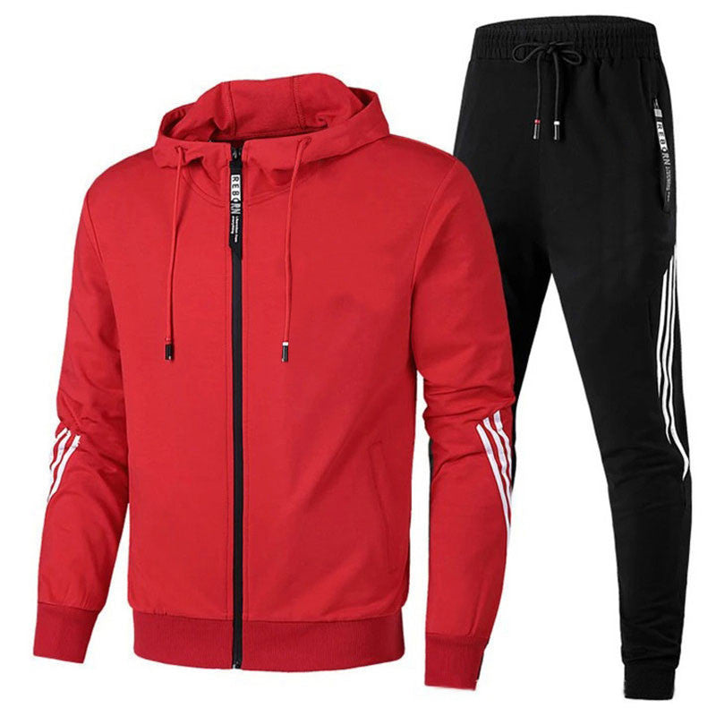 "Tuta sportiva uomo in misto lana grigia, design elegante con elastico in vita e polsini, adatta per allenamento e tempo libe