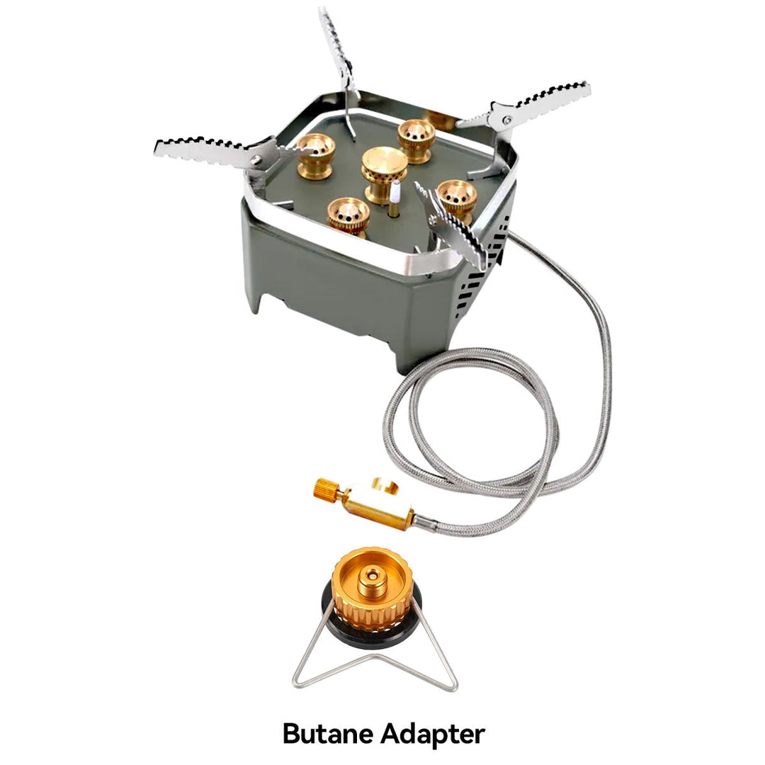 Robust windproof camping stove, built for outdoor cooking endurance
