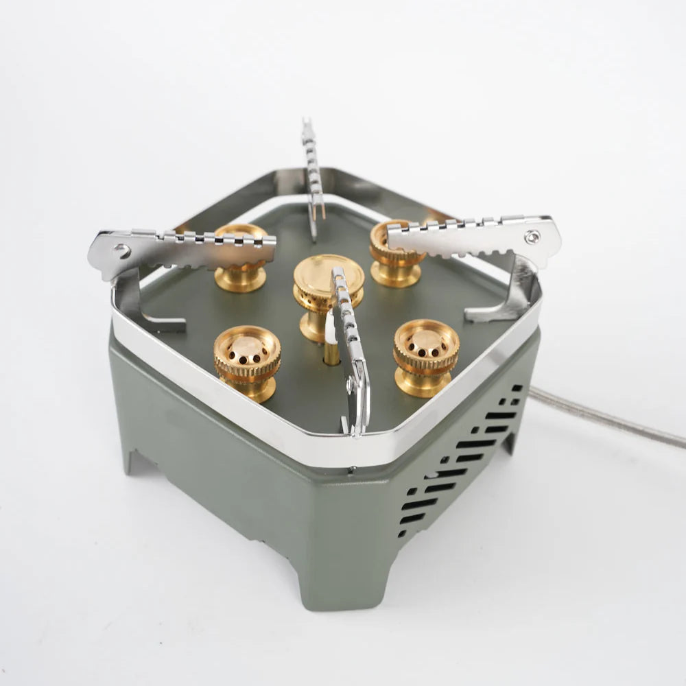 Portable camping stove with robust windproof design for outdoor cooking