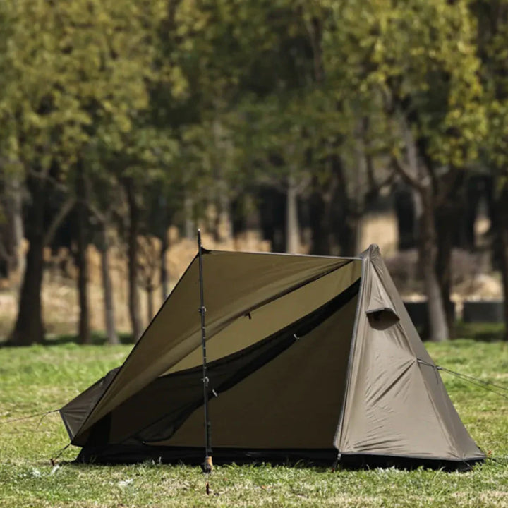 Lightweight 1-person outdoor gear: a stormproof backpacking tent setup